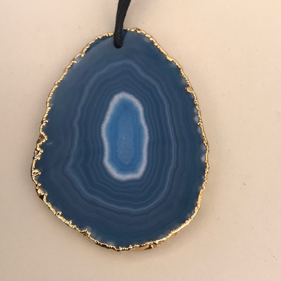 Blue Agate Stone with gold - Picture 2 of 4